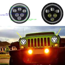 2pcs 7 Inch 60W LED Projector Headlights Hi/lo Beam With DRL Halo Angle Eye For Off Road Wrangler Jk TJ LJ 97-15 (1 Pair)
