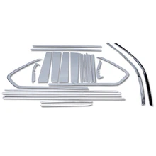 Для Toyota Land Cruiser Prado FJ150 2010- Нержавеющая сталь подоконник с отделкой центральной стойки 24 шт./компл