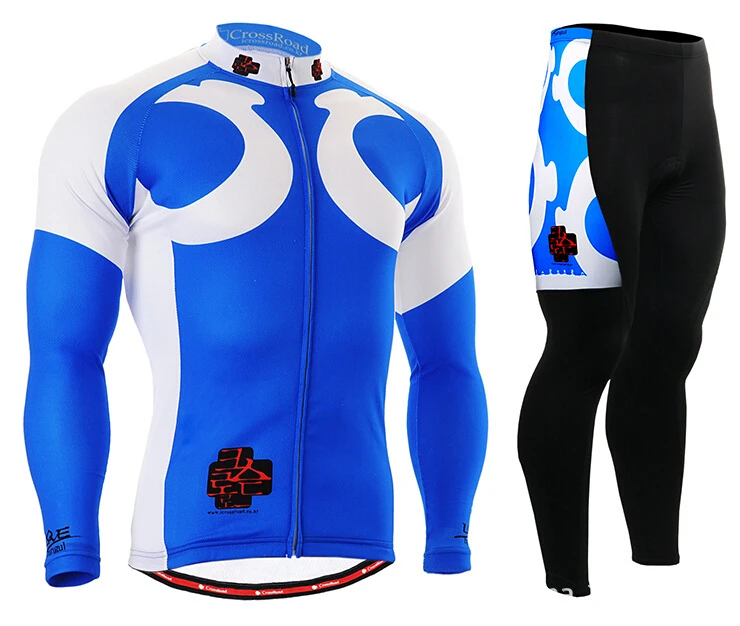 

Brand Mens Bike Jerseys Set Team Cycling Clothings Long Sleeve Spring/Autunmn Bicycle Clothes Blue Color Ciclismo