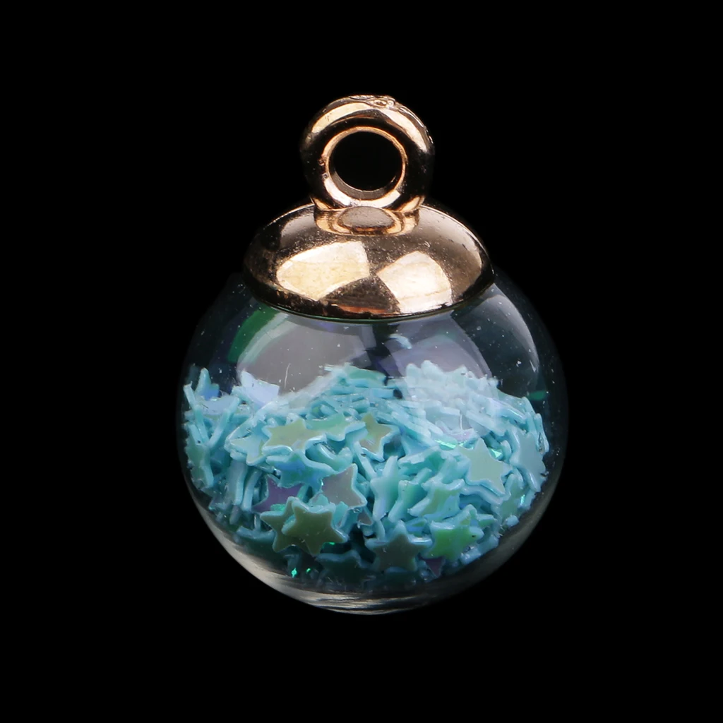 20pcs 16mm Colorful Transparent Glass Ball Star Charms Pendant Finding for Hair Jewelry Accessories Earring Jewelry Making