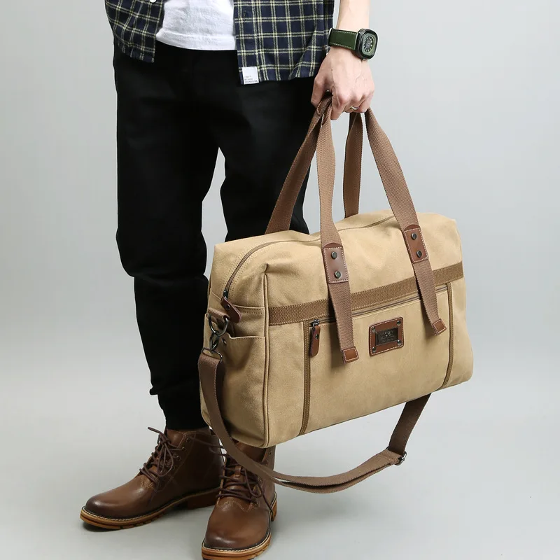Canvas Men Travel Bags Retro leisure Carry on Casual Luggage Bag Large