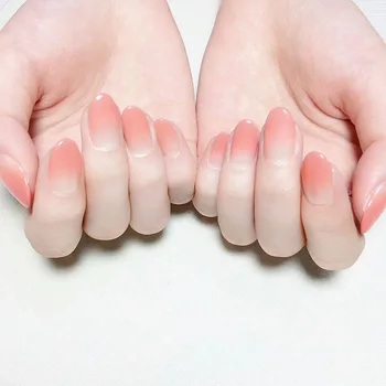 

24pcs/Lot Fake Nail Tips Patch Natural Gradient Long Nude Pink Full Cover Nail Tips Sticker Durable Waterproof Manicure Art Tool