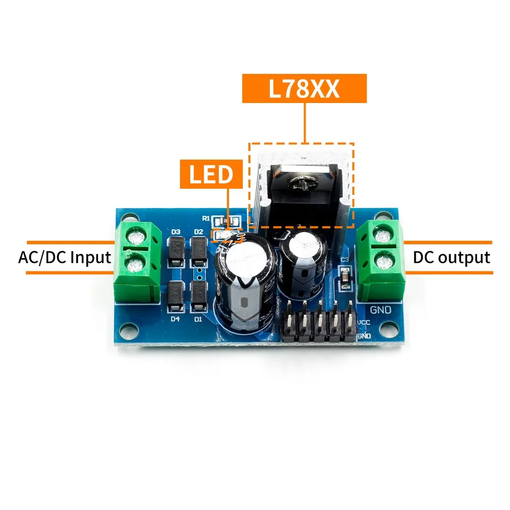 LM7805 LM7806 LM7809 LM7812 DC/AC три терминала регулятор напряжения Модуль питания 5 в 6 в 9 в 12 В выход Макс 1.2A