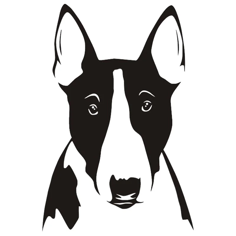 

16.5*24.9CM Bull Terrier Dog Vinyl Decal Creative Car Stickers Car Styling Truck Decoration Black/Silver S1-1060