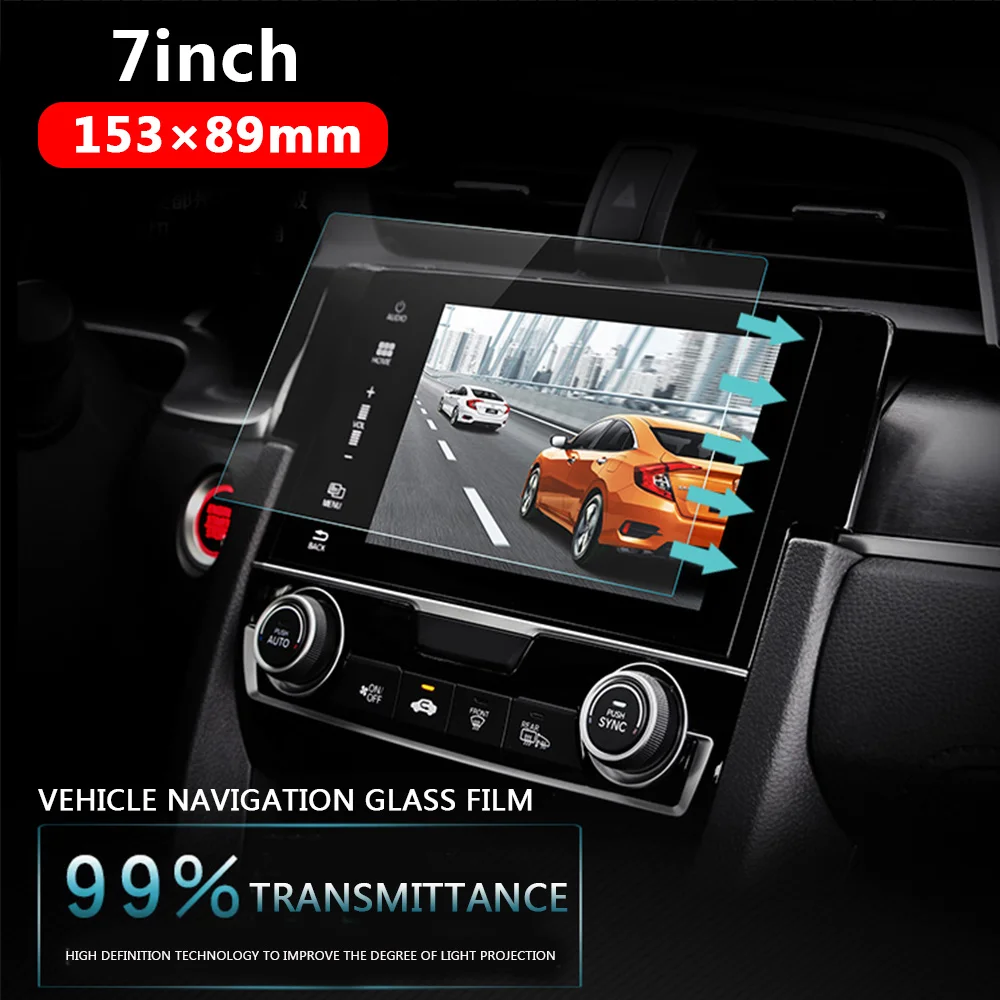 

Vehemo Tempered Glass 7 inchs 153x89mm For Car GPS MP4 Player Transparent Screen Protector 9H Hardness LCD Monitor