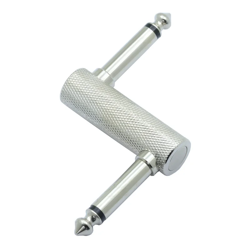 Righ Angle 6.35mm Coulper Guitar Effects Pedal Connector 14 Inch 2Pole Mono Male to Male Plug Adapter Audio Converter (1)
