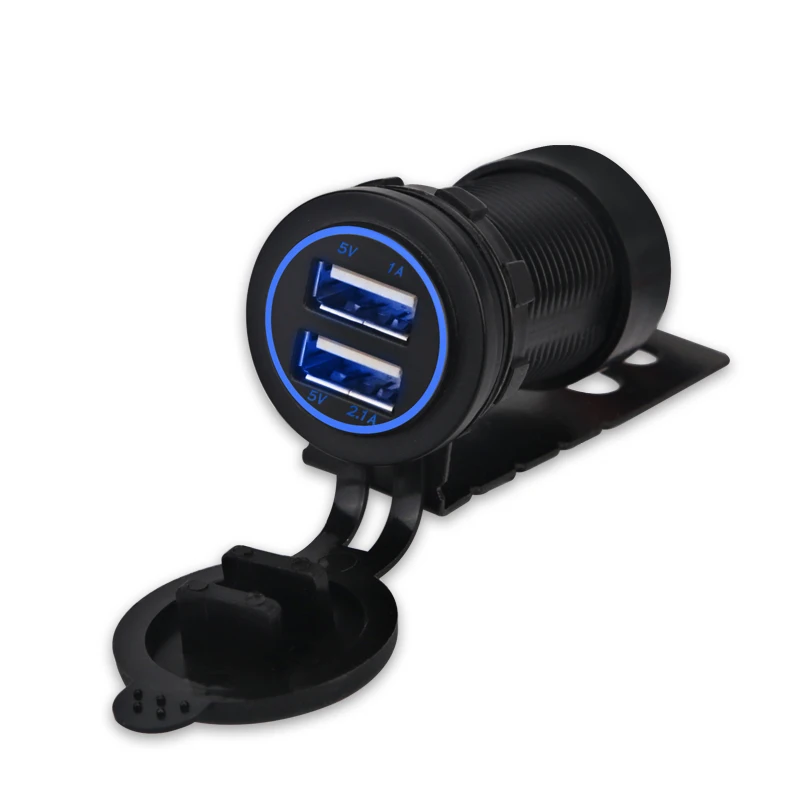 Waterproof 12V Dual USB Socket Car Charger Power Adapter 3.1A 5V Car