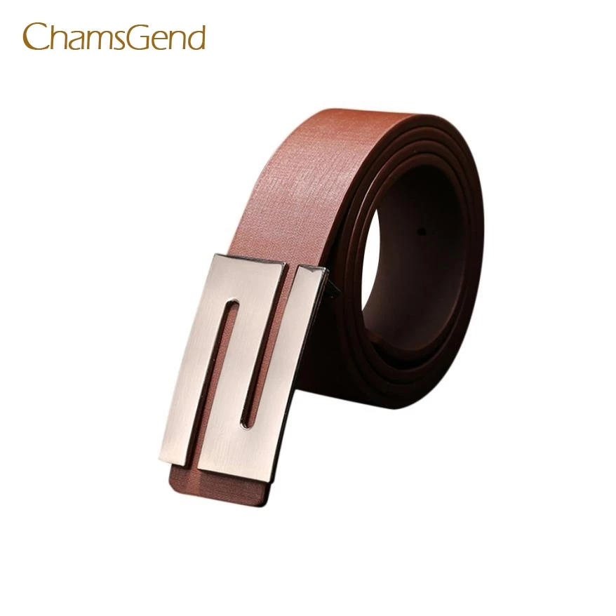 

Chamsgend New Fashion Men Women Automatic Buckle Leather Waist Strap Belts Buckle Belt May12