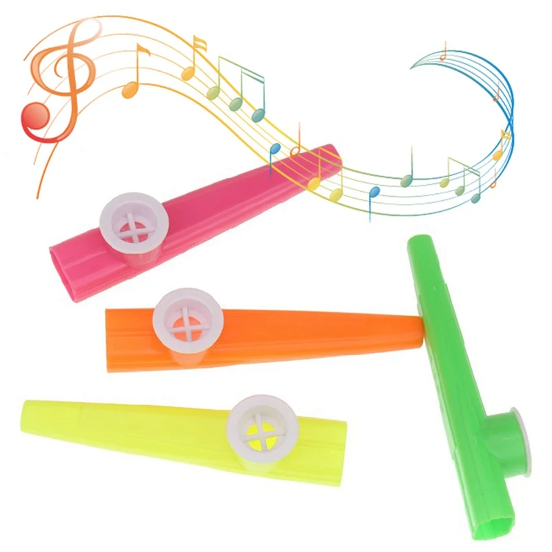 5Pcs/lot Plastic Kazoo Harmonica Mouth Flute Kids Children Party Gift Kid Musical Instrument Wholesale