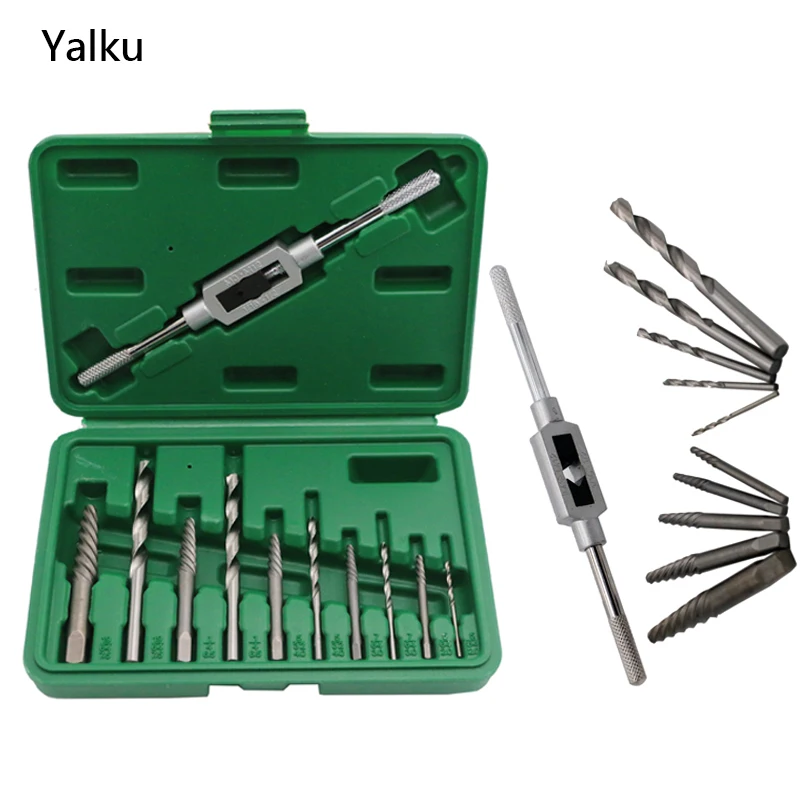 Yalku HSS Twist Drill Bit Set 11 In 1 Screw Extractor Tap Holder Drill