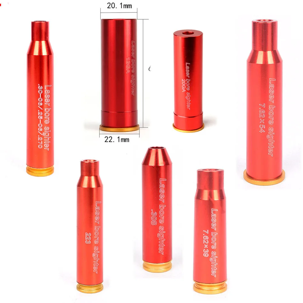 

Red Hunting Red Laser Boresighter CAL.308 .223 30-06 CAL7.62x39 7.62X54 12GA 20GA Cartridge Tactical Bore Sighter