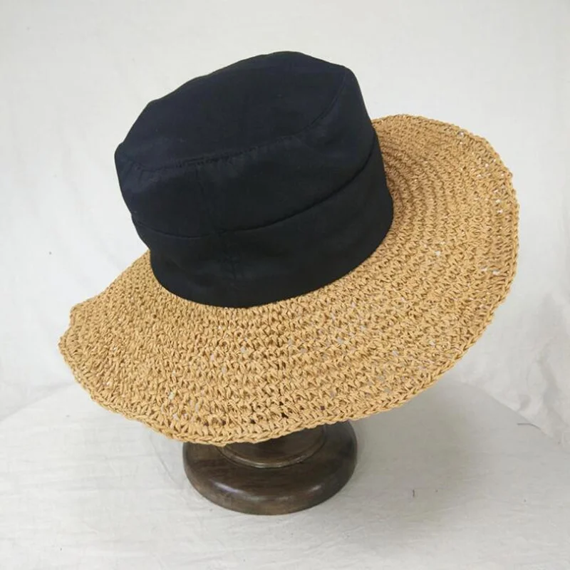 Для женщин летом соломенная шляпа от солнца Мода Панама hat 2019 Новое поступление Защита от солнца соломы Пляжные кепки H3