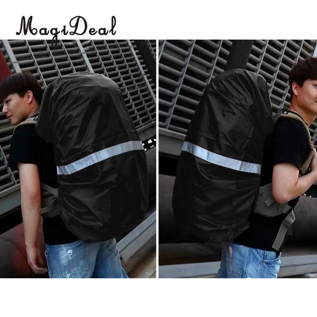 MagiDeal Large Waterproof 60L-90L Backpack Hiking Luggage Rucksack Bag Rain Dust Cover Protector Cae with Reflective Stripe