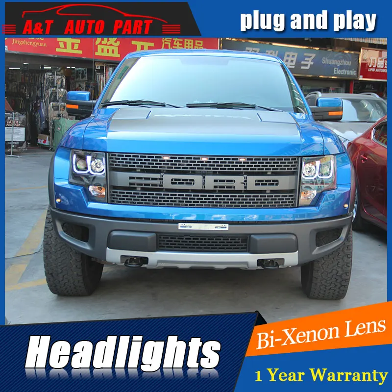 Cheap new front light car styling for ford F150 headlights 2009-2014 bi xenon lens led high beam H7 xenon head lamps For F150 led drl 3