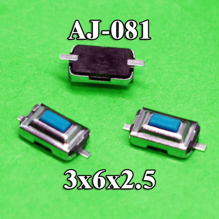 1x микро переключатель такт тактильная Кнопка мгновенный 2 контакта SMD 3x6x2.5мм|smd push