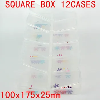 

100x175x25mm Square Storage Box With 12 Cases Tool Box Perfect For Tool Fishing Medicine Beauty Storage Use
