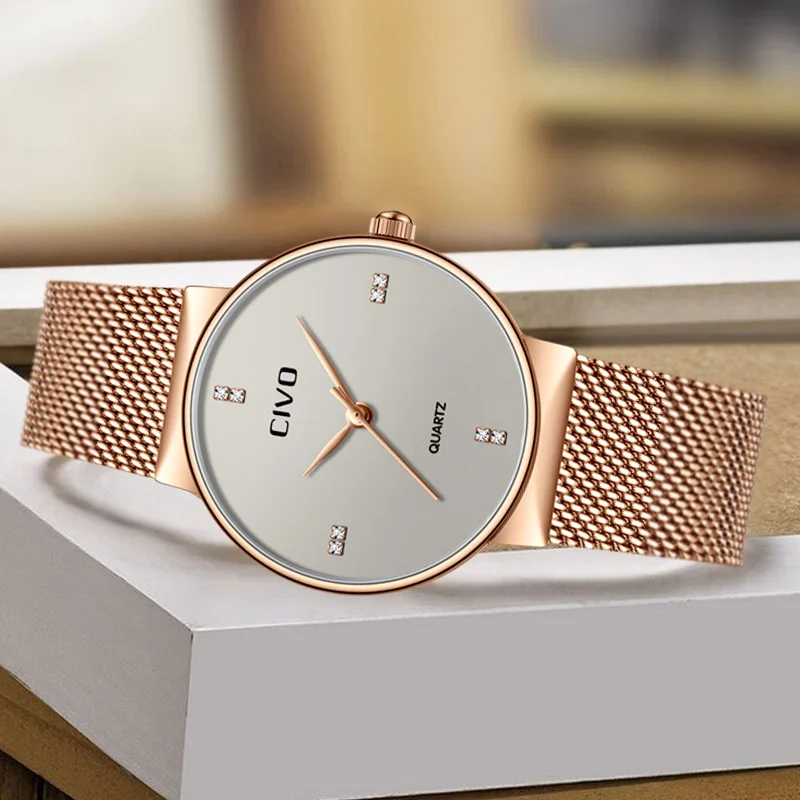 

CIVO Montre Femme Simple Casual Women Dress Watches Gold Bracelet Wristwatch Fashion Brand Waterproof Ladies Quartz Watches