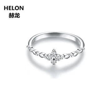 

Solid 14k White Gold SI/H Full Cut Natural Diamonds Engagement Ring Women Anniversary Wedding Band Fine Jewelry