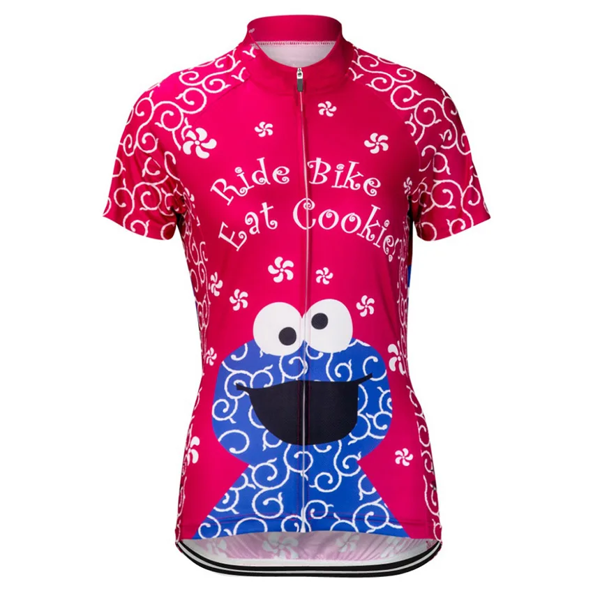 Для женщин мультфильм велопробег съесть Cookie Майки для велоспорта короткий рукав быстросохнущая Спортивная MTB для верховой езды одежда Ropa Ciclismo