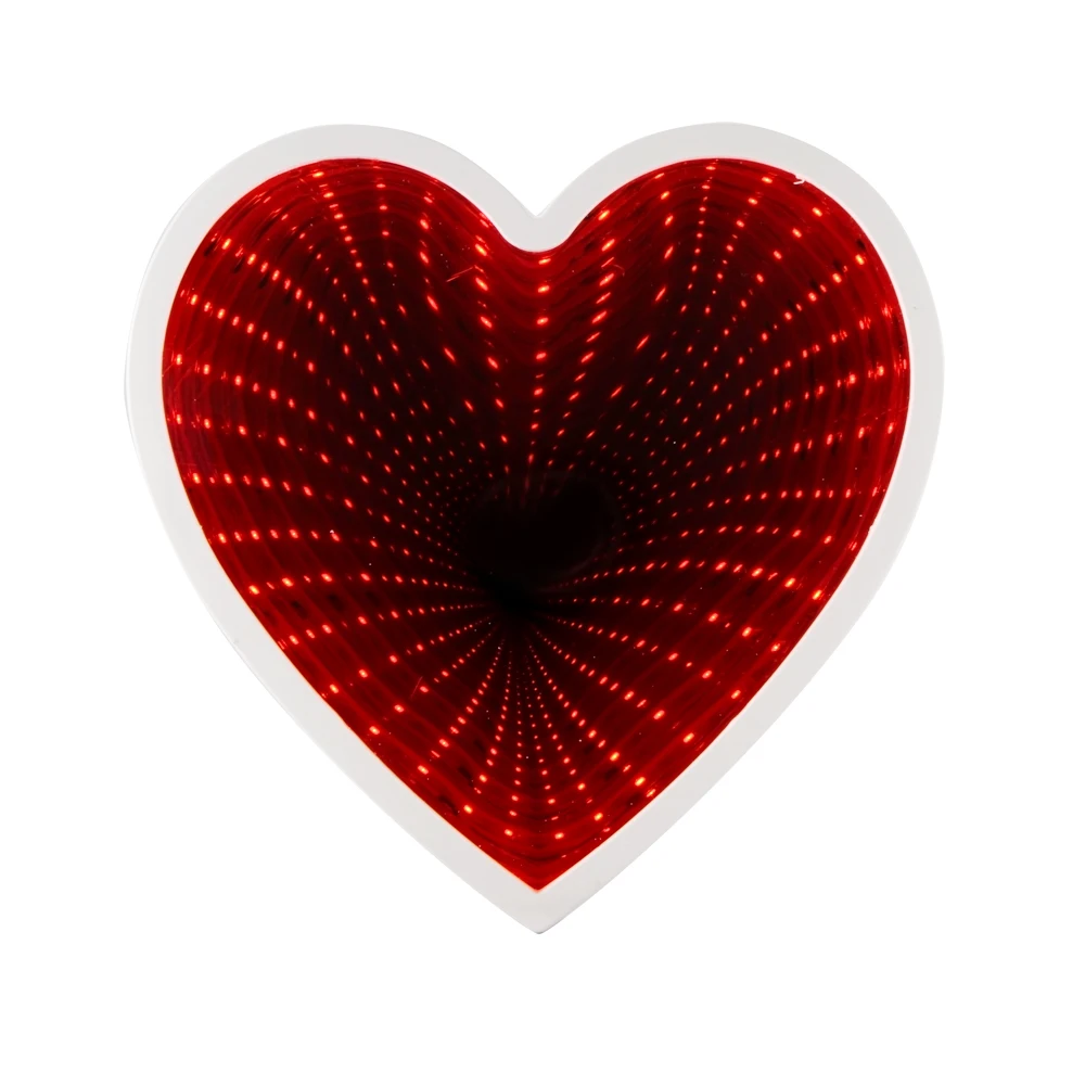 

3D Creative Novelty Heart Tunnel Lamps Mirror Light LED Tunnel Lamp Cute Heart Night Light For Kids Baby Toy Gift