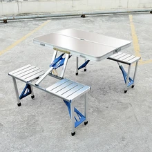 Многофункциональный прочный портативный открытый барбекю кемпинг алюминиевый сплав складной стол для пикника обеденный стол табурет