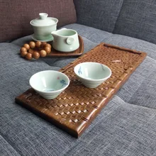 Натуральный бамбук горшок лоток кунг-фу поднос для подачи чая Настольный служить Еда Кофе Чай блюдо Чай лоток Чай аксессуары