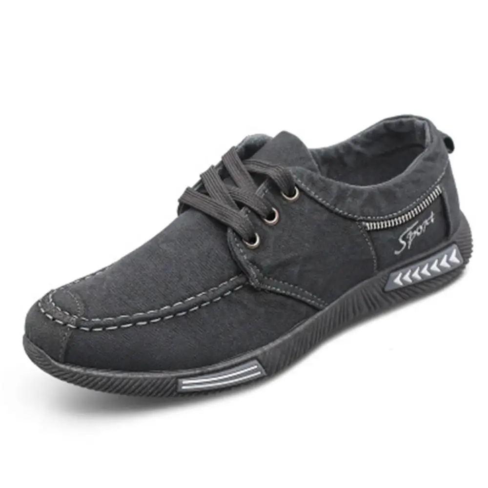 

LAISUMK 2019 New Canvas Men Shoes Denim Lace-Up Men Casual Shoes Plimsolls Breathable Male Footwear Spring Autumn