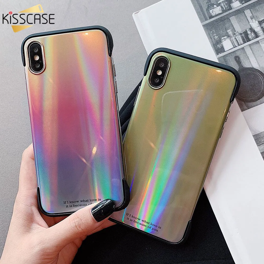 KISSACASE Anti-Knock Case For iPhone 7 8 XR X XS Max Glossy Protective Fitted Capa Coque Plus Gradient |