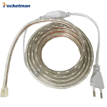 

Hot Sale LED strip Waterproof 5050 220V flexible light 60led/m,RGB, White,Warm white,Blue,Green,Red,+Power Plug,Free shipping