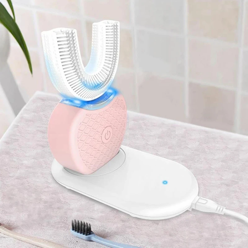 360° Automatic Sonic Electric Toothbrush Waterproof Intelligent U Type Automatic Tooth brush Whitening Electric Power Toothbrush 10