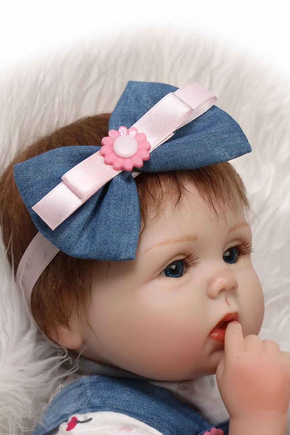 17 дюймов 42 см мягкого силикона ручной Reborn для маленьких девочек куклы реалистичной новорожденных baby Doll Настоящее touch bebek подарок на день рождения