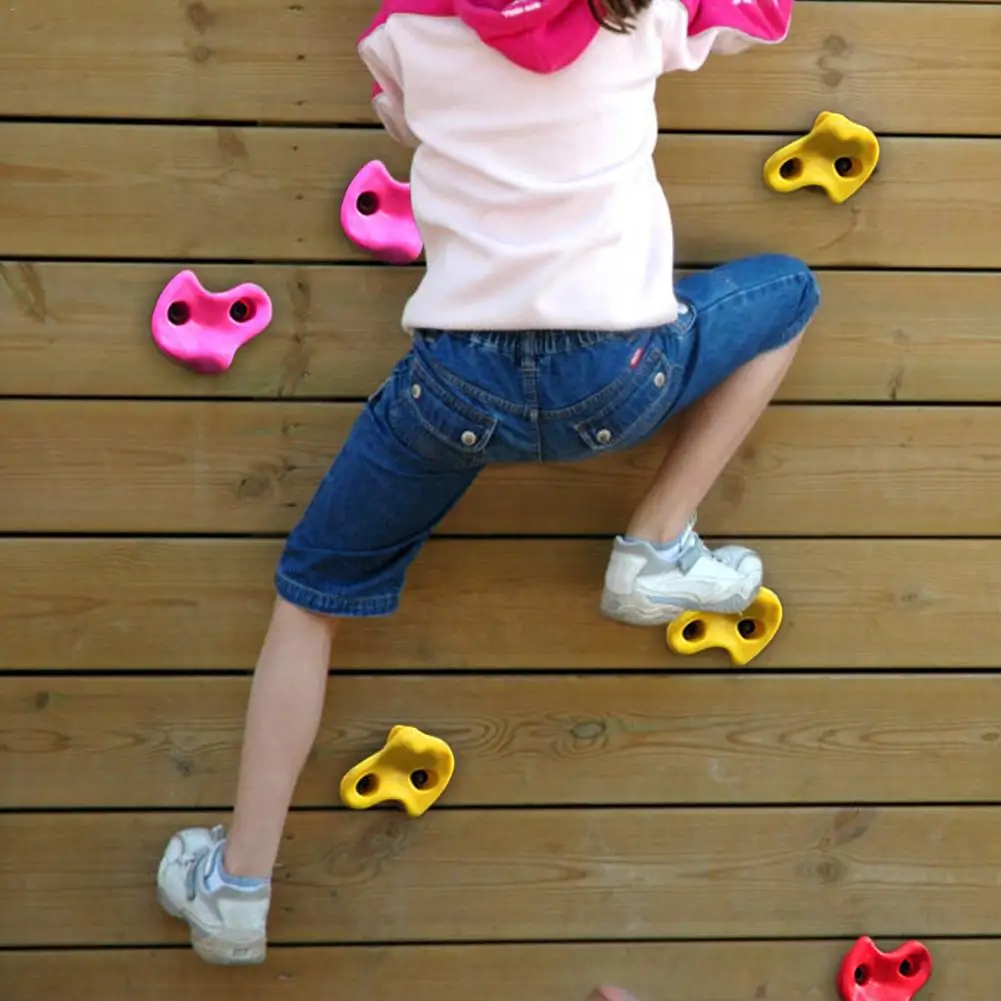 

10PCS Children Climbing Rocks Outdoor Resin Climbing Wall Stones Hand Feet Holds Grip Hardware Kits Children Kids Toys Sport