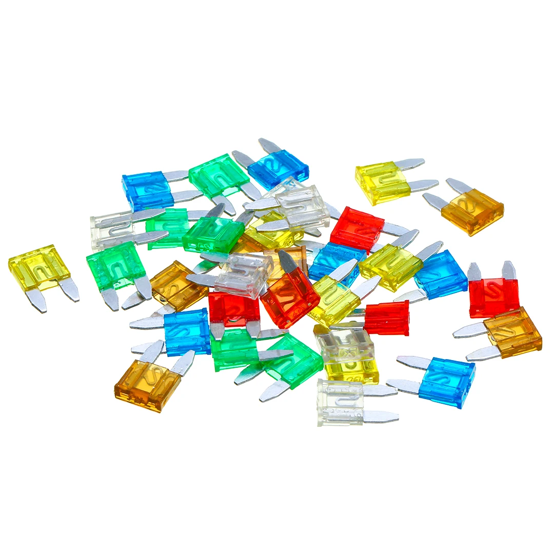 

36Pcs/Set Colorful Car Mini Blade Fuse Automotive Car Blade Fuses Standard Auto Fuse Kit 7.5A 10A 15A 20A 25A 30A Mixed