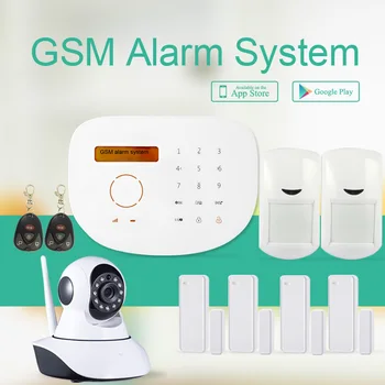 

433mhz Manual security gsm alarm system work with wifi ip camera touch panel multi-language GSM smart home burglar alarm