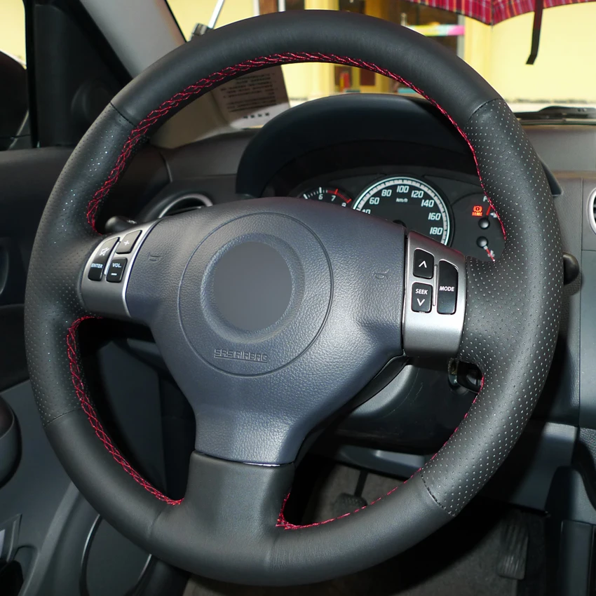 Черный PU искусственная кожа чехол на руль для Suzuki Swift Sport 2005-2011 Splash 2007- Opel Agila 2008- Vauxhall Agila