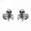 Jabrick Punk Retro calavera cabeza oreja Piercing pendientes titanio acero oído fantasma pernos personalidad joyería regalo ► Foto 2/6