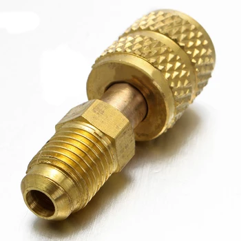 

1pc Brass R410a Adapter Connectors 1/4" Male to 5/16" SAE Female Charging Hose to Vacuum Pump for Air Conditioners Mayitr