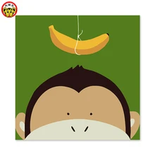 Цифровая живопись мультфильм с обезьянкой и бананом простая детская раскраска