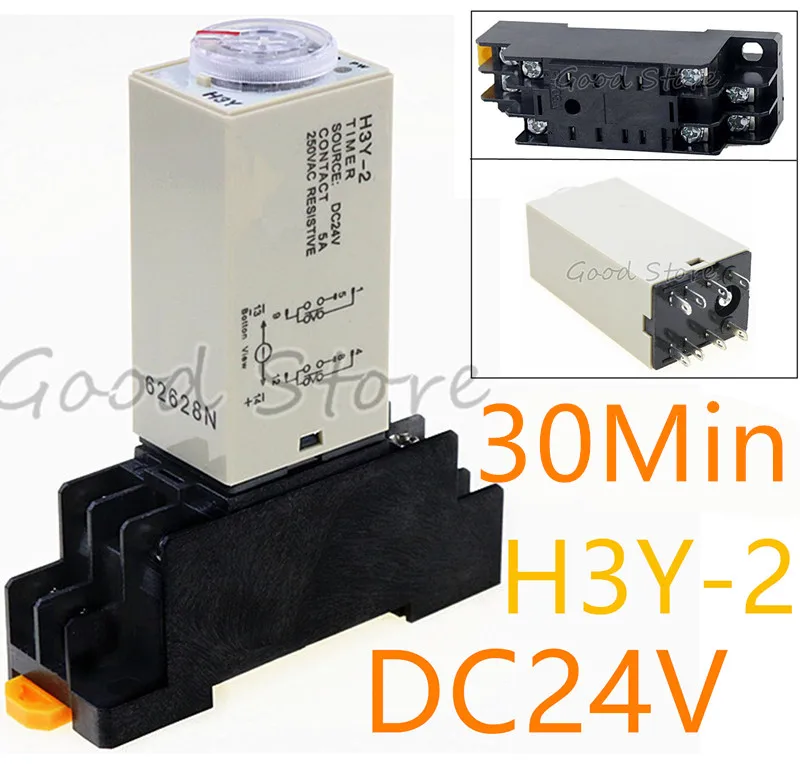 1SET H3Y 2 24V Small time relay 0 30S ST6P electronic relay power on