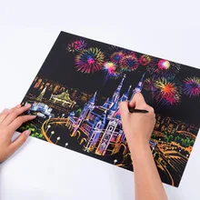 DIY выскабливание Бумага художник город Iandscape живопись да подарок на день рождения Другое офиса Нидерланды Эйфелева башня Таиланд L