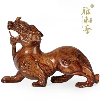 

Dongyang wood carving crafts mahogany Zhaocai 26 brave feng shui ornaments solid wood animal safety goodfortune