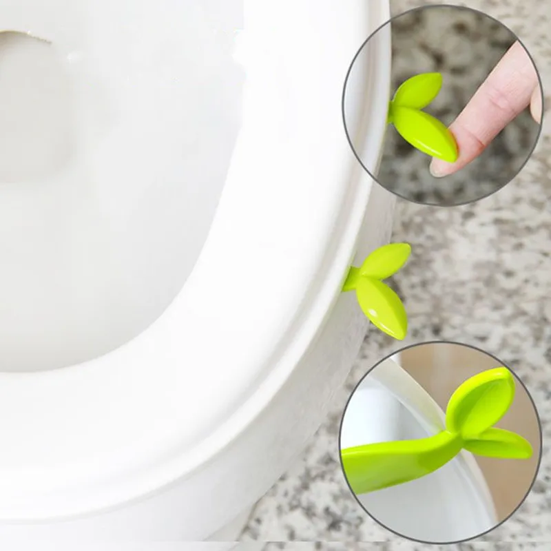 2pcs! Creative Leaves Open the toilet lid device ABS plastic toilet
