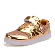 Children Led Light Up Shoes USB Mesh Breathable Kid shoe For Girl And Boy Charging Luminous