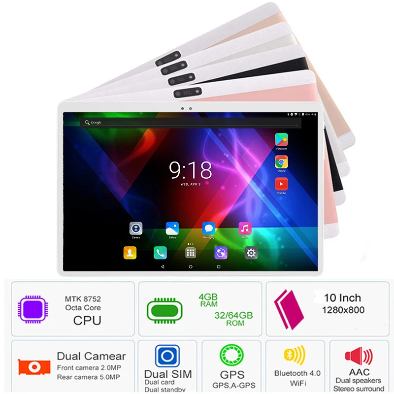 

Google Play DHL Free Shipping 10 inch Android 8.0 Tablets PC 4GB RAM 64GB ROM Octa Core 3G 4G LTE Phone Call Dual SIM Cards Wifi