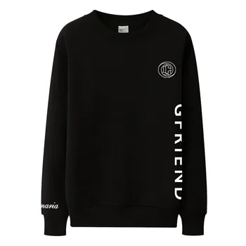 

Spring autumn kpop gfriend logo printing o neck thin sweatshirt unisex gfriend member same pullover loose hoodies black/white