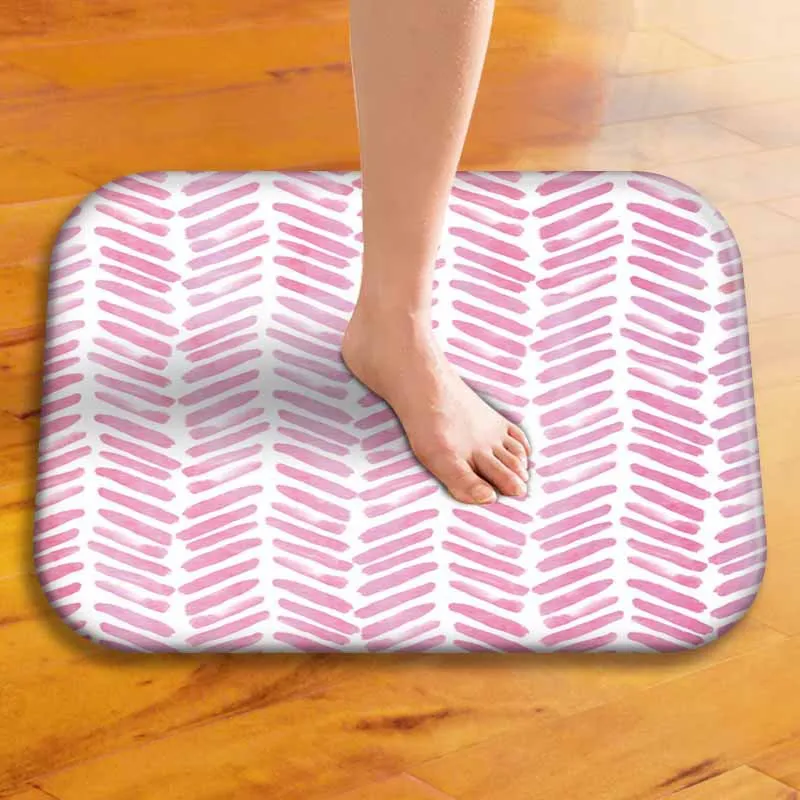 

Geometry Pattern Soft Carpet Bathroom Non-slip Doormat Flannel Mat Home Entrance Kitchen Toilet Floor Rug Decor Tapete