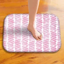 Geometry Pattern Soft Carpet Bathroom Non-slip Doormat Flannel Mat Home Entrance Kitchen Toilet Floor Rug Decor Tapete