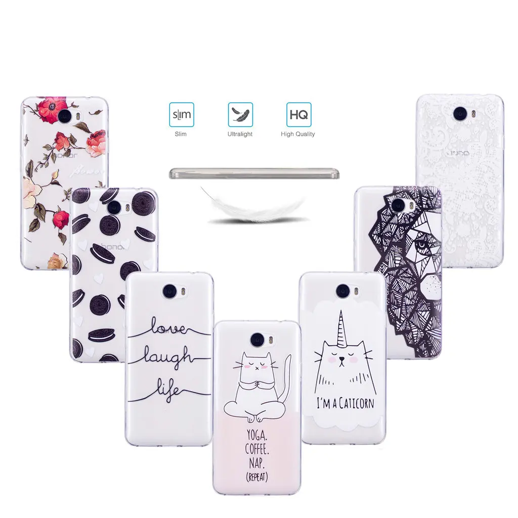 Тонкий прозрачный ТПУ силиконовый чехол для huawei Y5II Y5 2CUN-U29 L21 L01 Y6 II компактный LYO-L01