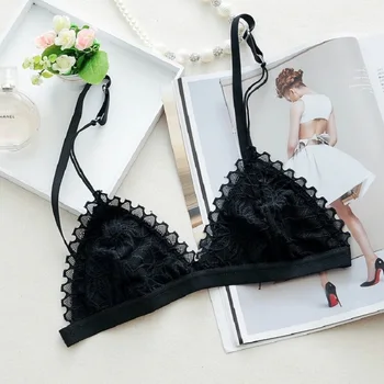 

fashion strappy lace upper boobs sexy French strapless brassiere lace thin wrap girdle women push up bra modis bralette lingerie