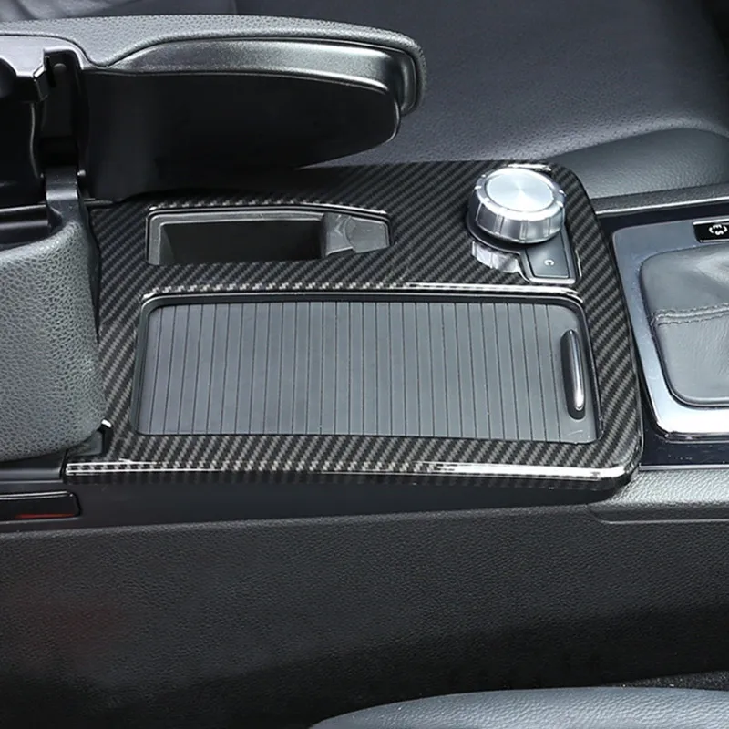 Углеродное волокно цвет автомобиля центральной консоли стакана воды рамки украшения крышка отделка ABS для Mercedes Benz C Class W204 E класс W212 LHD
